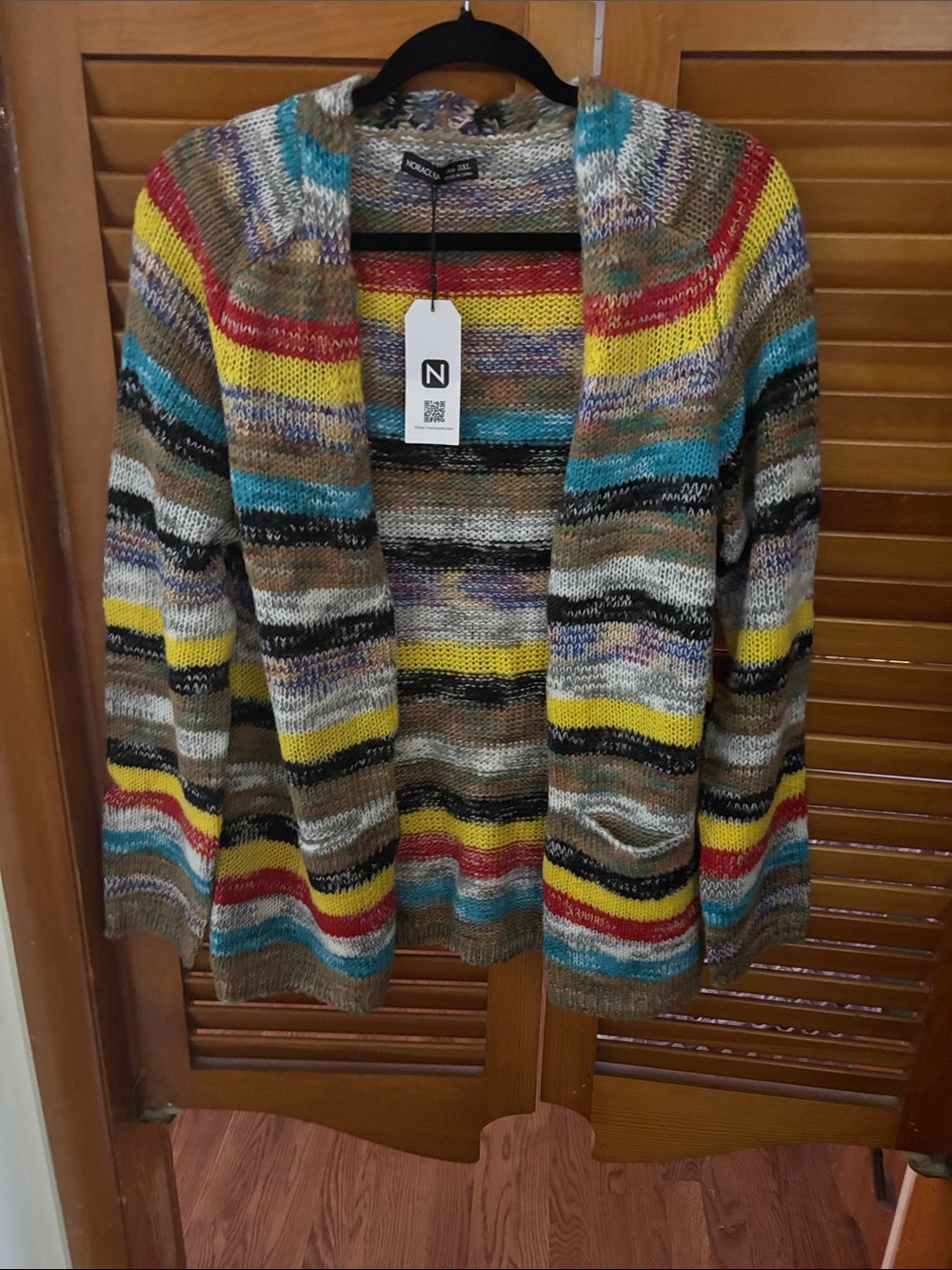 Open-Front Multicolor Stripe Cardigan Sweater - N NATION